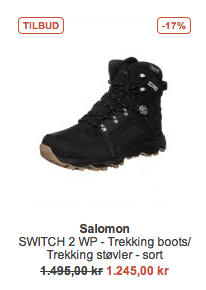 Salomon støvler tilbud